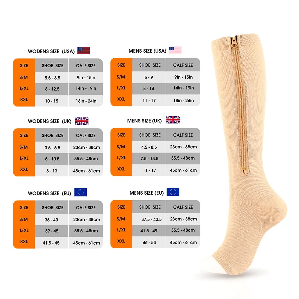 Zipper Compression Socks